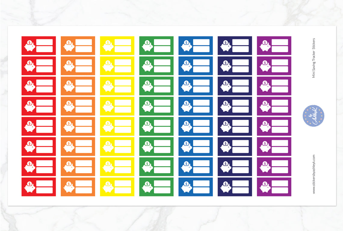 Mini Saving Tracker Stickers - Rainbow