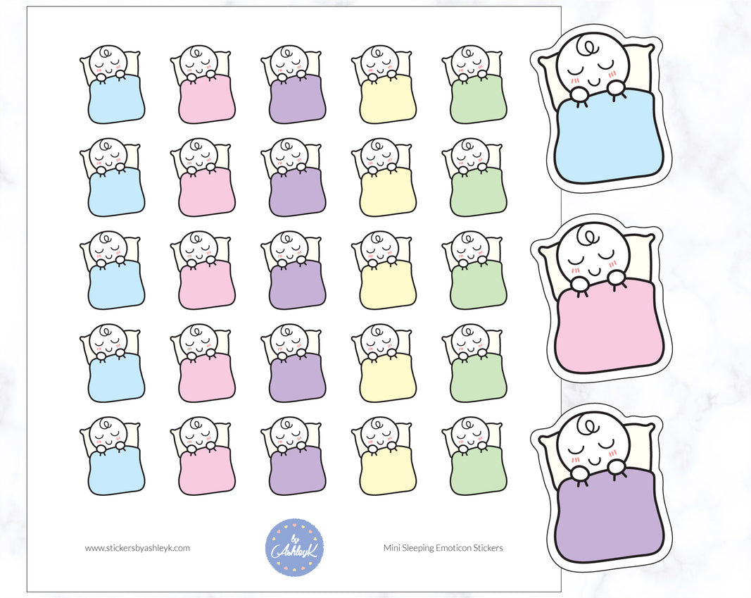 Mini Sleeping Emoticon Stickers