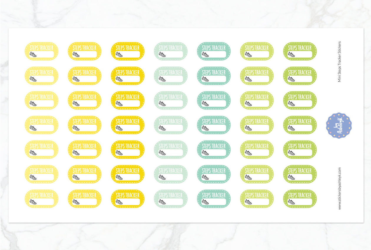 Mini Steps Tracker Planner Stickers - Lemon&Lime