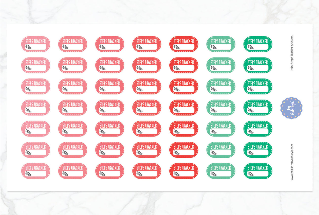 Mini Steps Tracker Planner Stickers - Watermelon