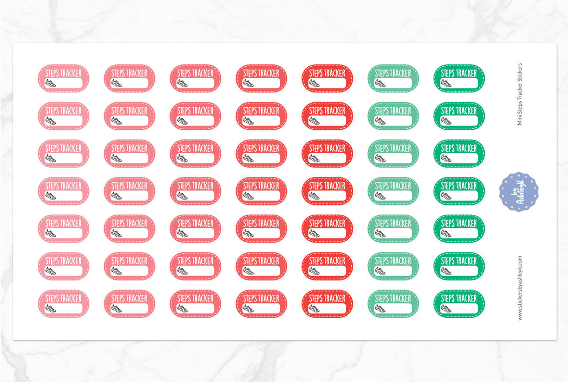 Mini Steps Tracker Planner Stickers - Watermelon