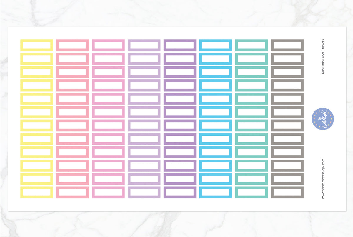 Mini Thin Label Planner Stickers – Stickers by AshleyK