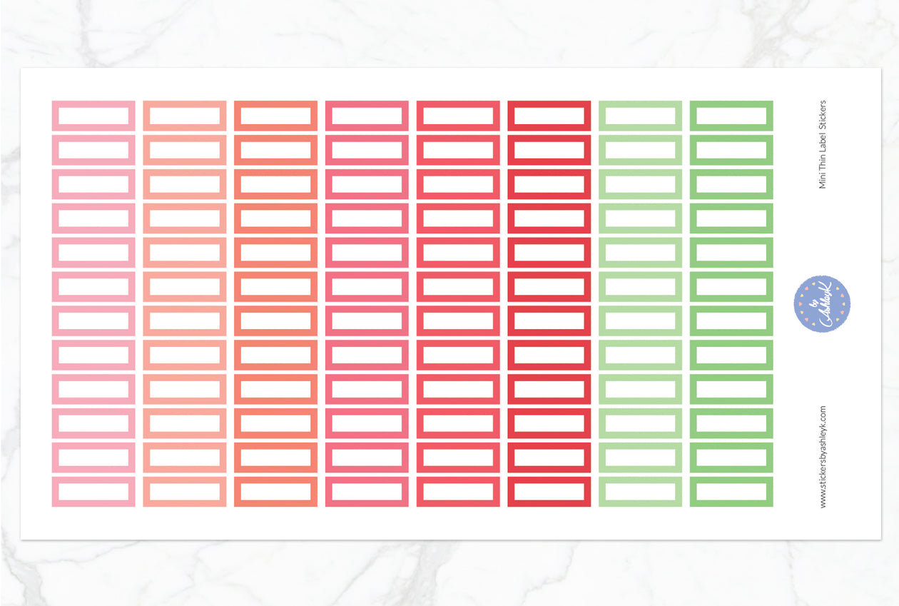 Mini Thin Label Stickers - Strawberry