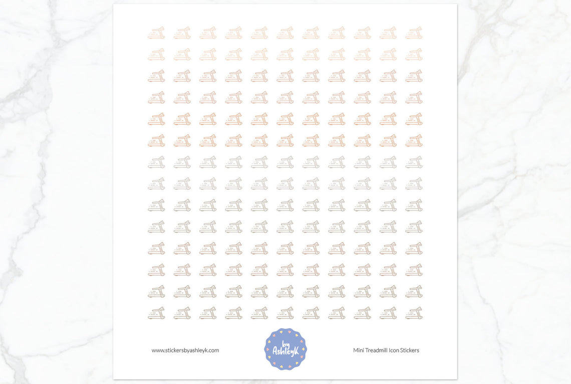 Mini Treadmill Icon Planner Stickers - Beige Neutral