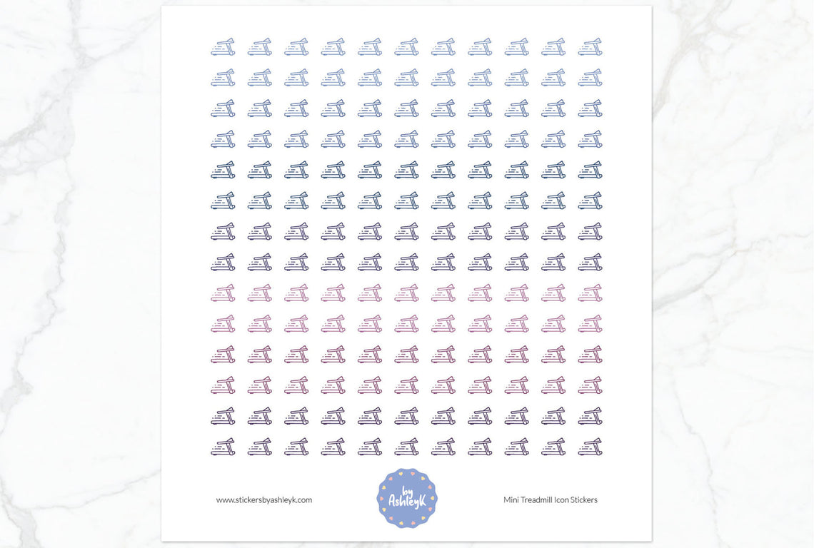 Mini Treadmill Icon Planner Stickers - Blueberry