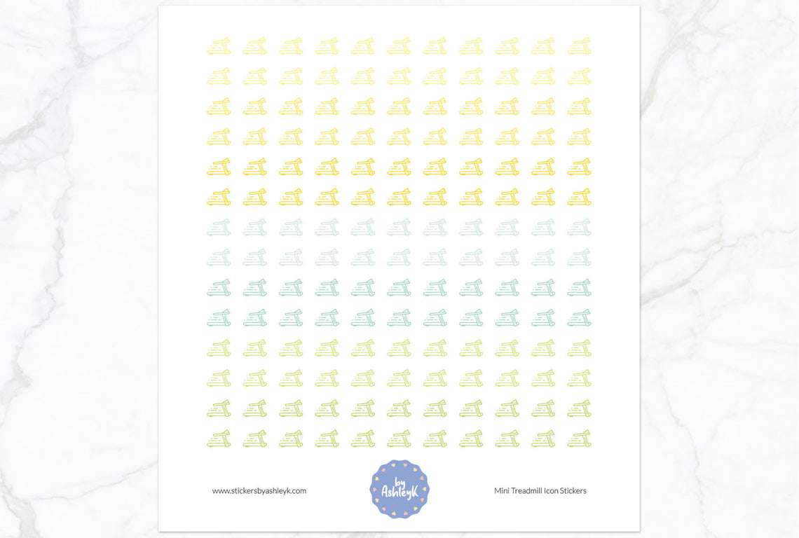 Mini Treadmill Icon Planner Stickers - Lemon&Lime