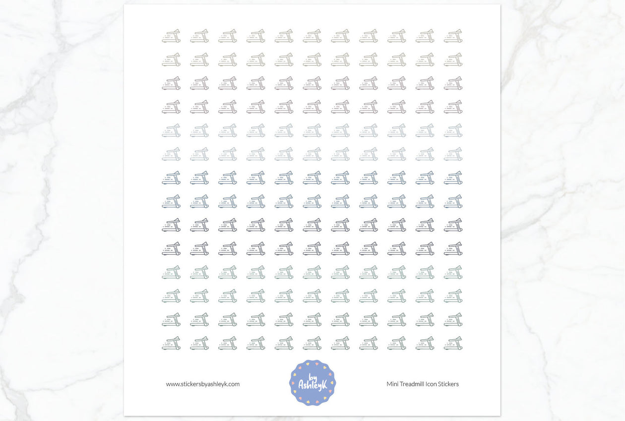 Mini Treadmill Icon Planner Stickers - Modern Neutral