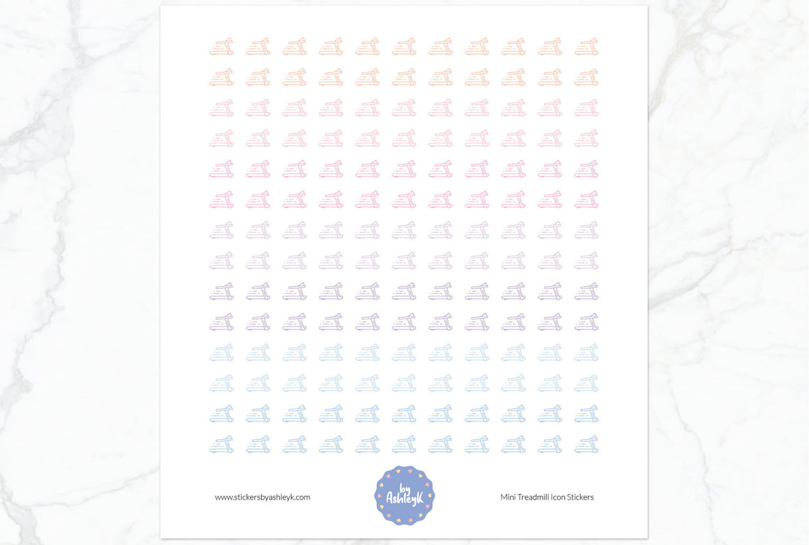 Mini Treadmill Icon Planner Stickers - Pastel Sunset