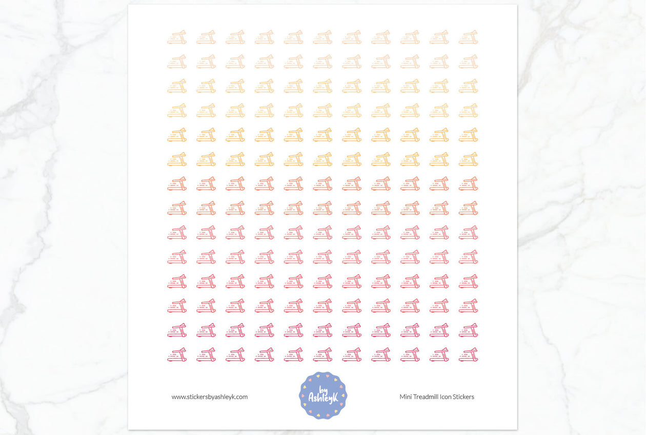 Mini Treadmill Icon Planner Stickers - Peach