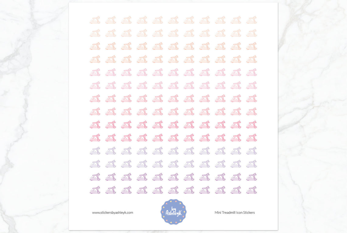 Mini Treadmill Icon Planner Stickers - Raspberry
