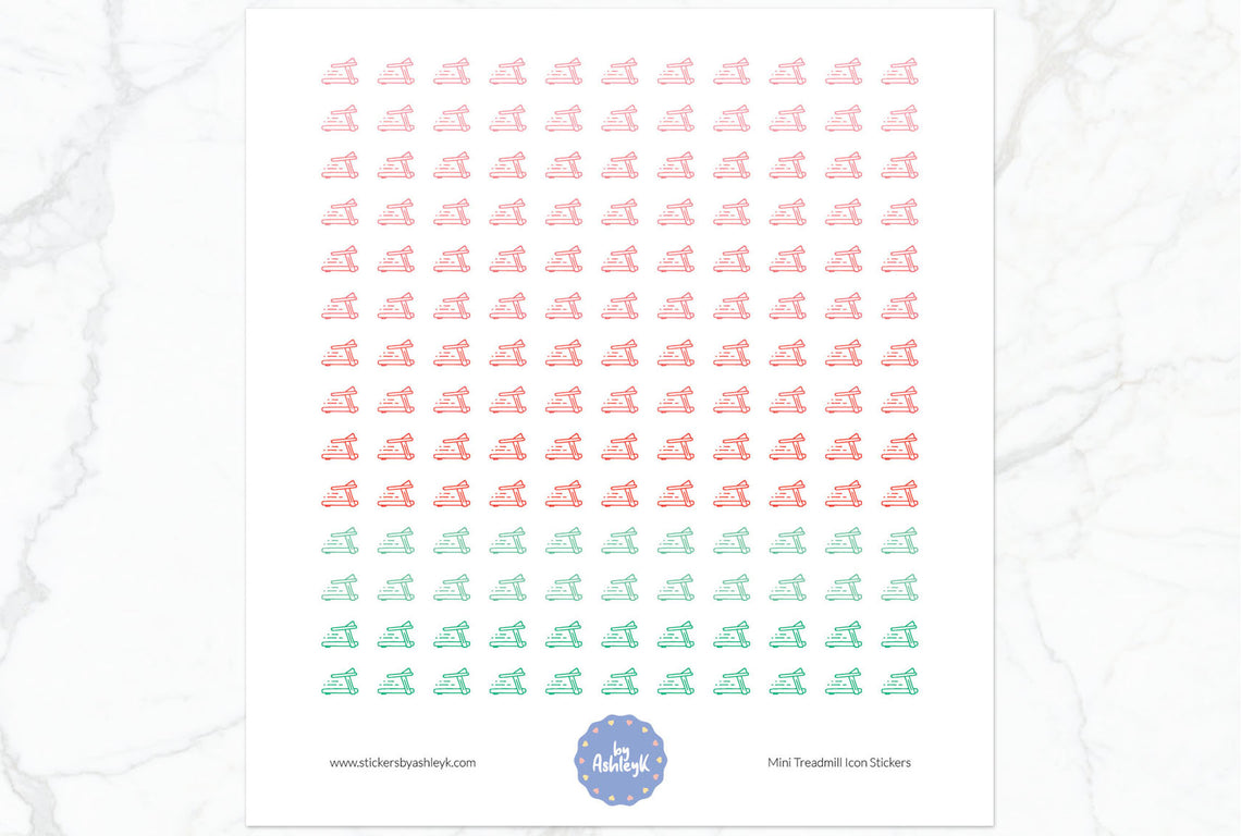 Mini Treadmill Icon Planner Stickers - Watermelon