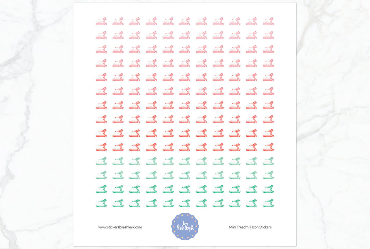 Mini Treadmill Icon Planner Stickers - Watermelon
