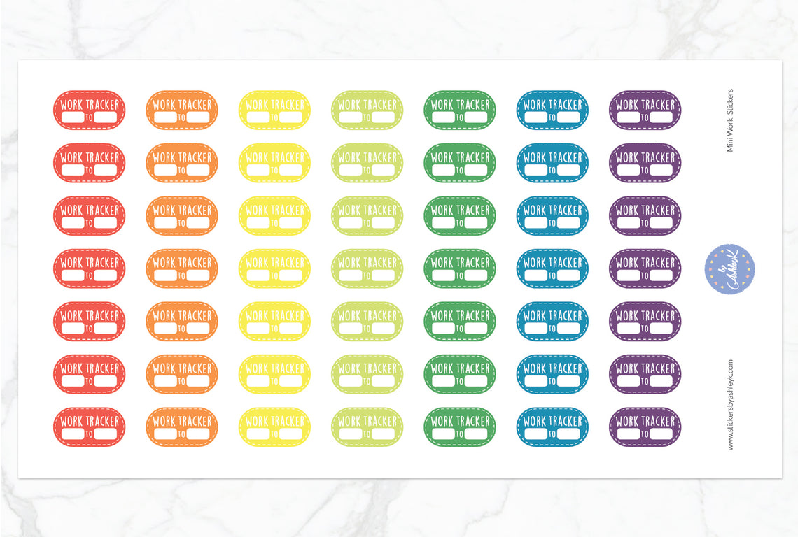 Mini Work Stickers - Pastel Rainbow
