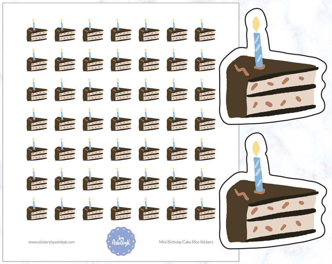 Mini Birthday Cake Slice Planner Stickers