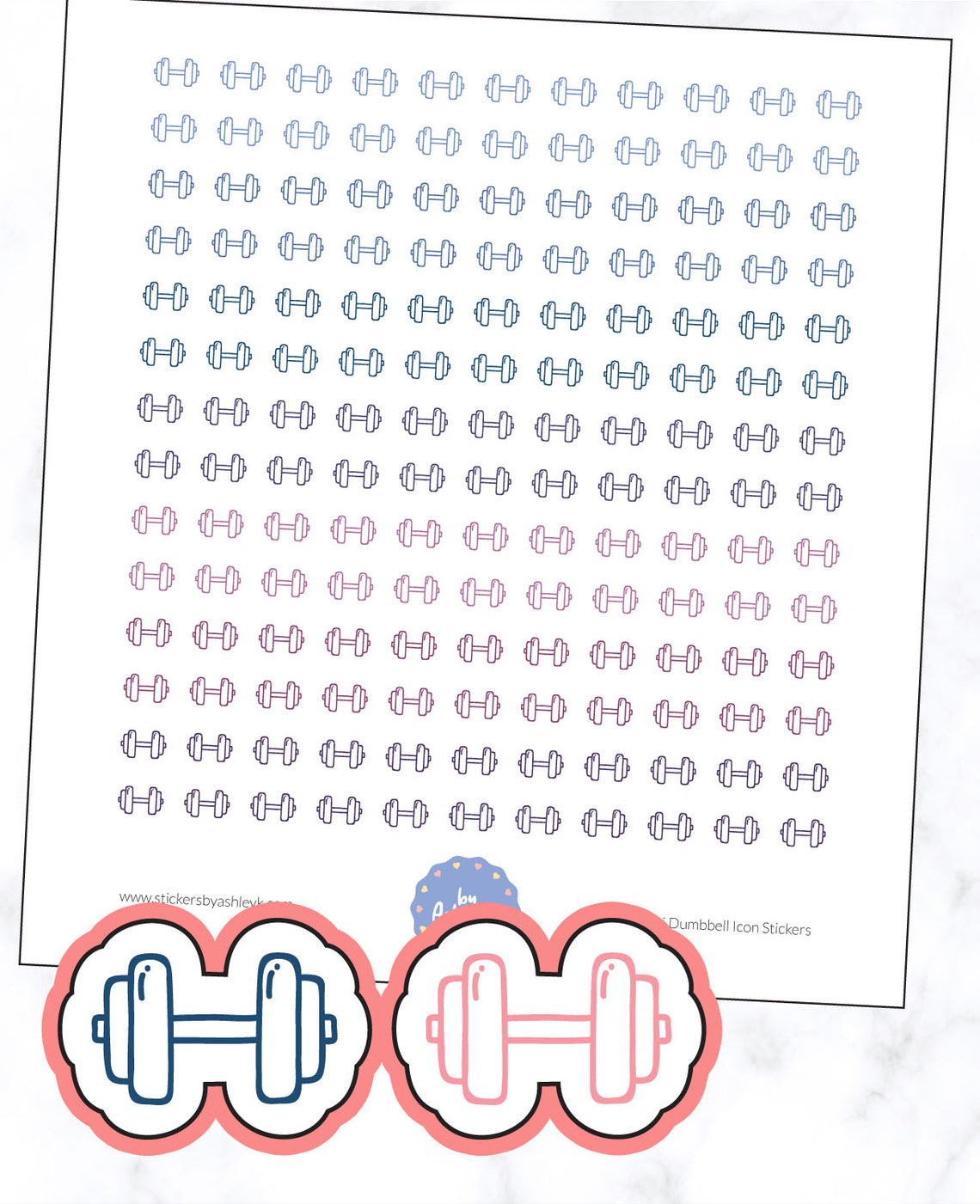 Mini Dumbbell Icon Planner Stickers