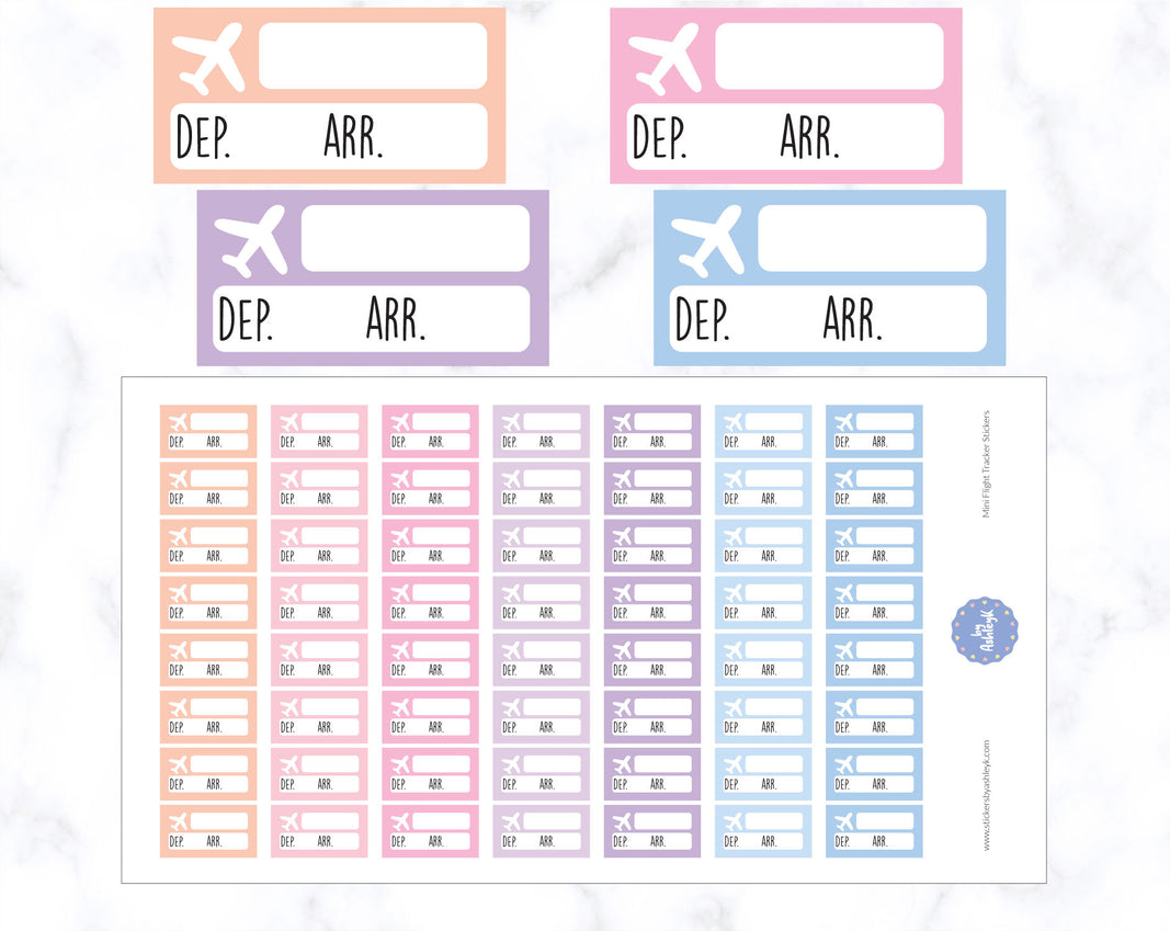 Mini Flight Tracker Planner Stickers