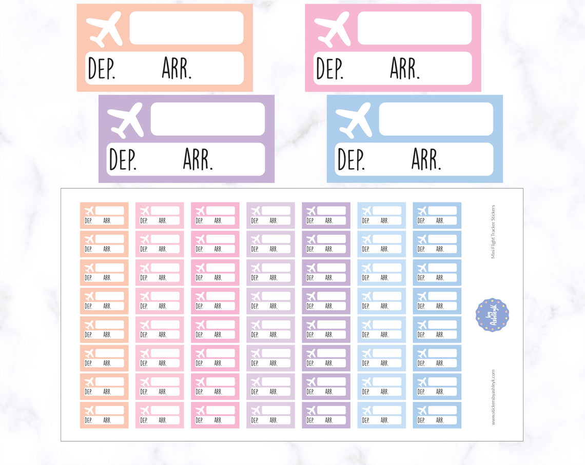 Mini Flight Tracker Planner Stickers