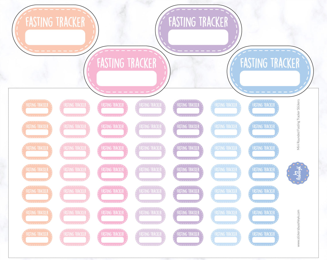 Mini Rounded Fasting Tracker Planner Stickers