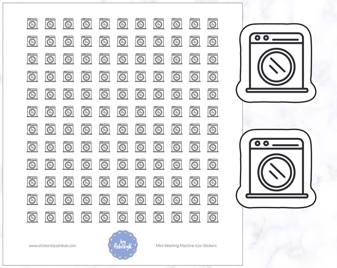 Mini Washing Machine Icon Stickers