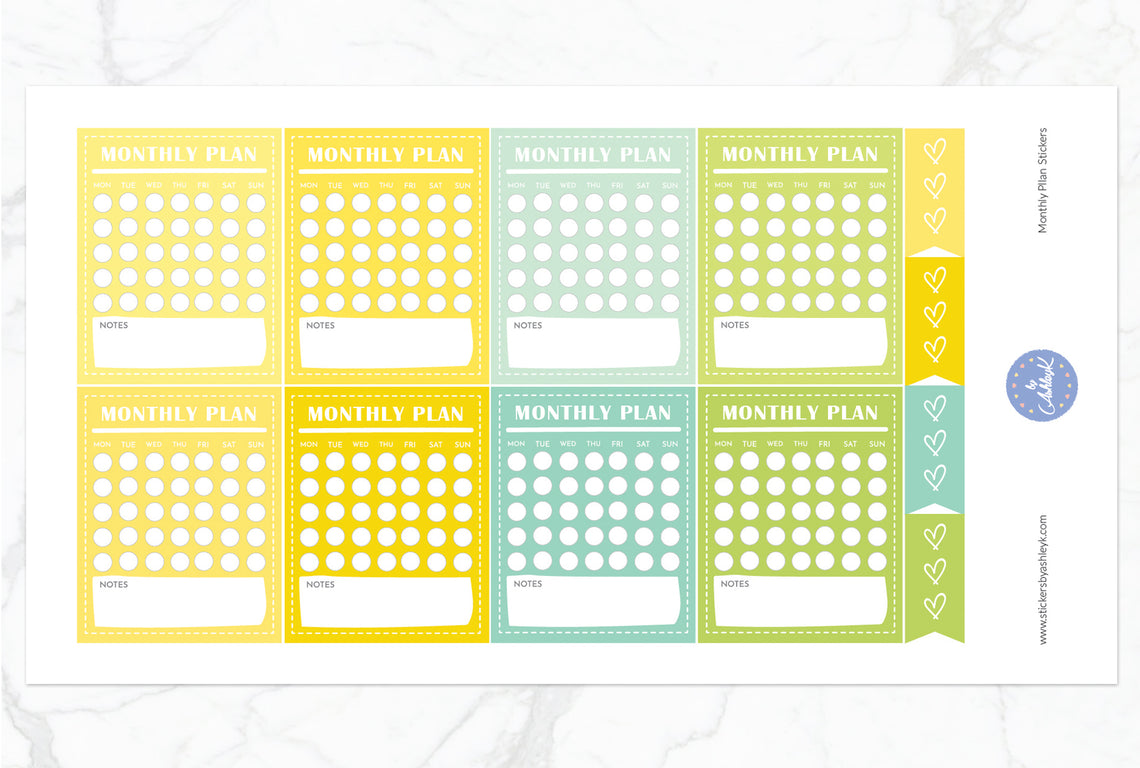 Monthly Plan Stickers - Lemon&Lime