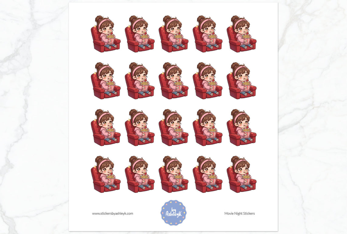 Movie Night Planner Stickers