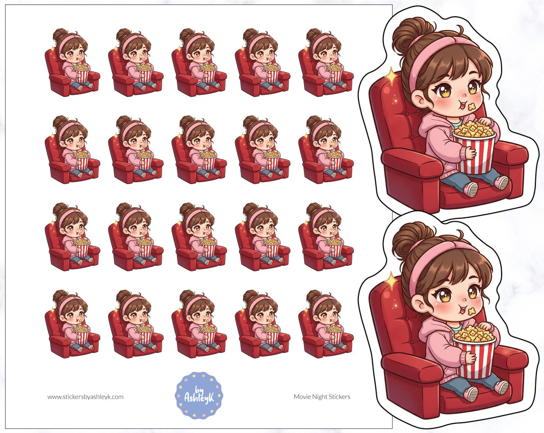 Movie Night Planner Stickers