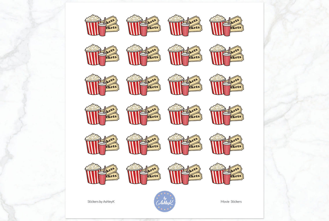 Popcorn Movie Stickers