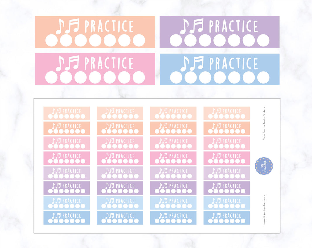 Music Practice Tracker Planner Stickers