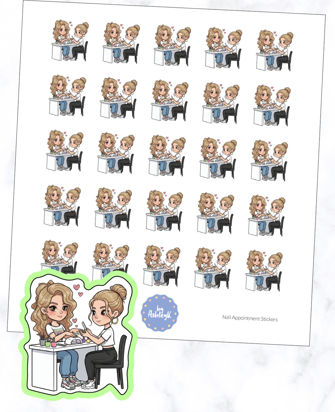 Nail Appointment Planner Stickers