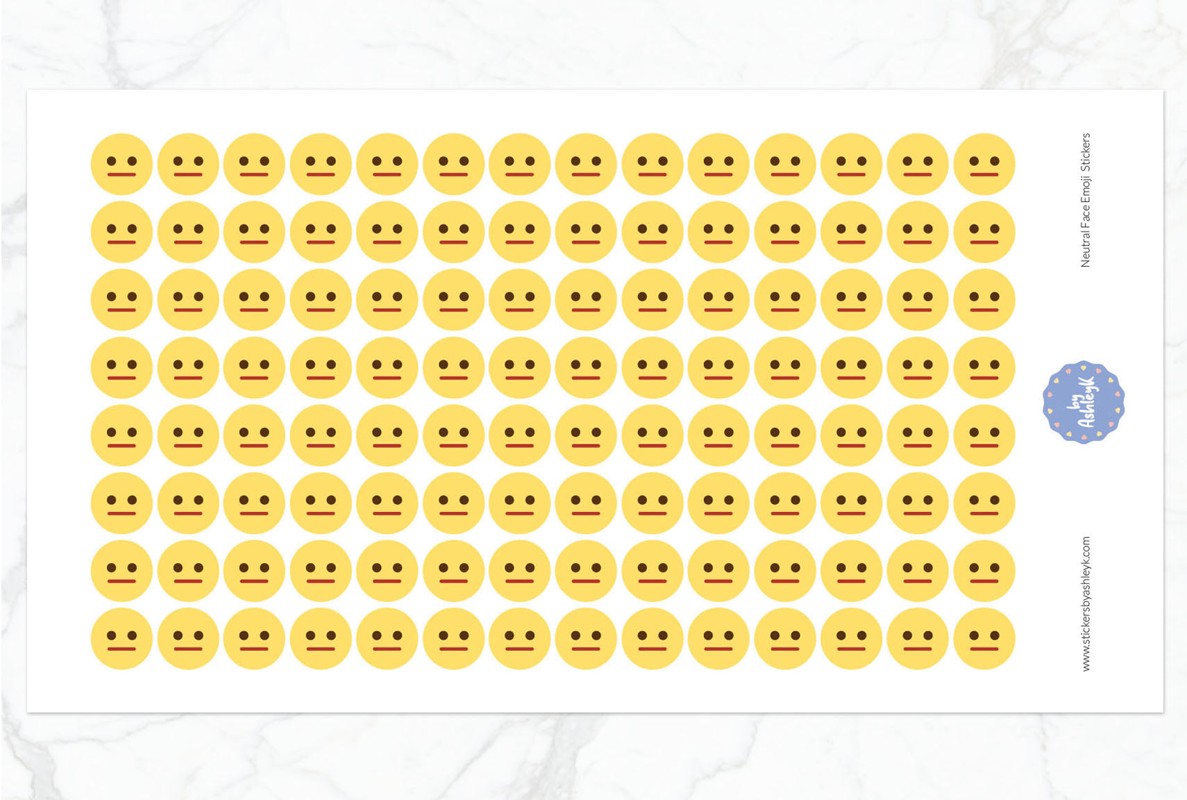 Normal Emoji Sticker Neutral Face Emoji Stickers – Stickers by AshleyK