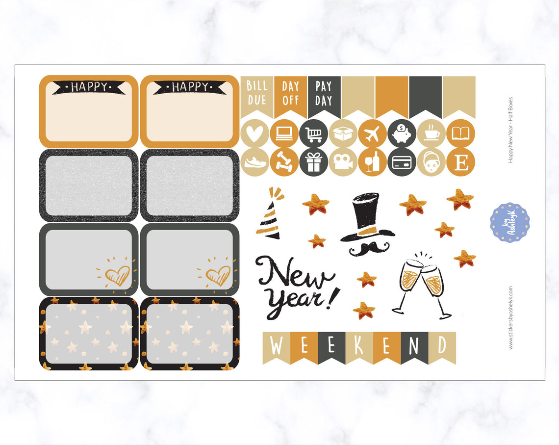 New Year Weekly Kit  - Half Box Sheet