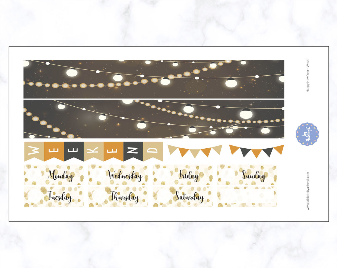 New Year Weekly Kit  - Washi Sheet