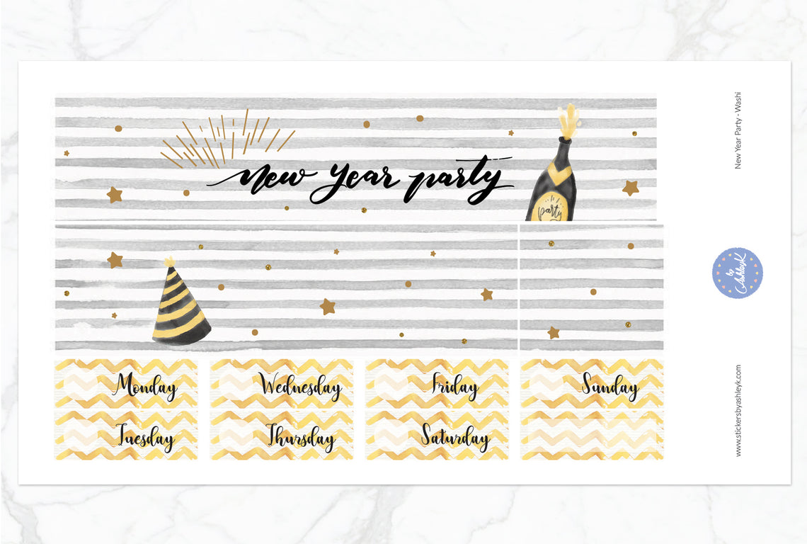 New Year Party Weekly Kit  - Washi Sheet