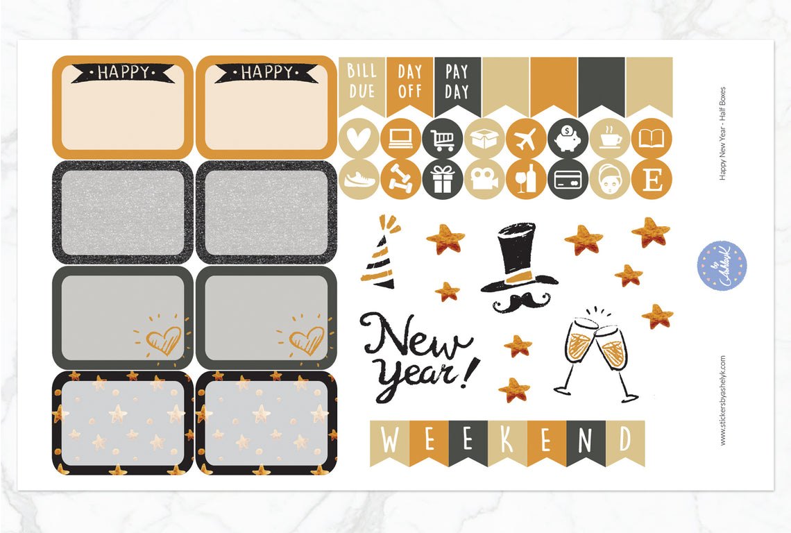 New Year Weekly Kit  - Half Box Sheet