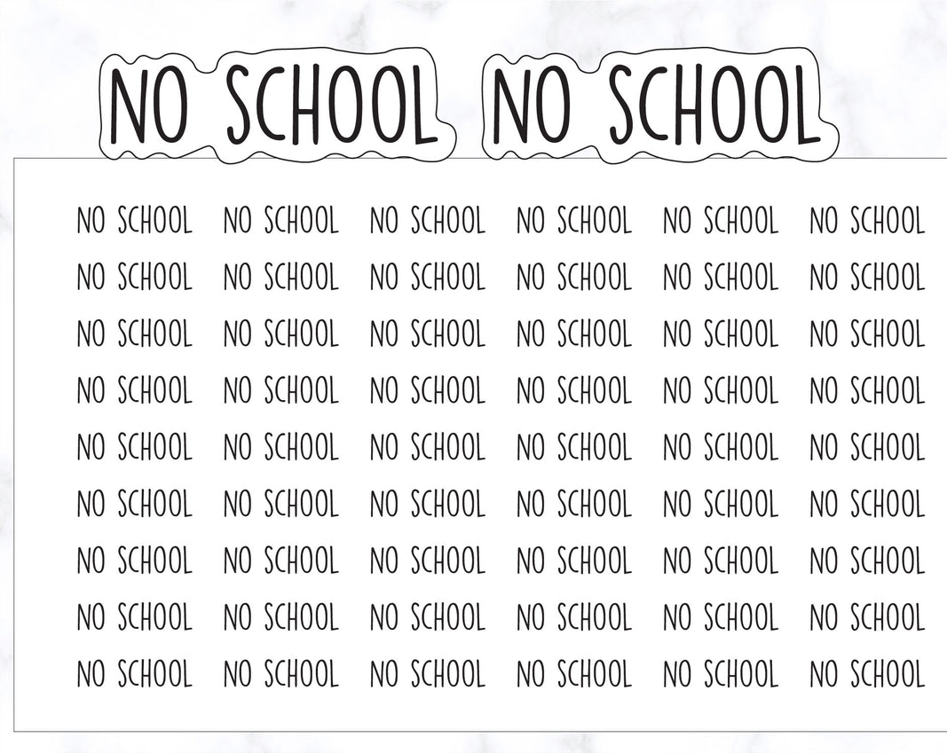 No School Lettering Planner Stickers