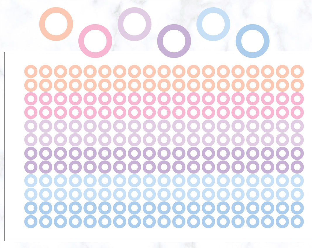 Outline Mini Circle Planner Stickers