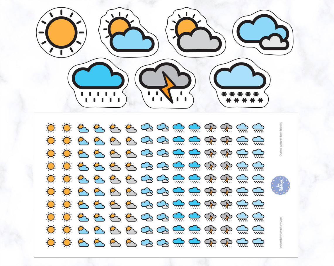 Outline Weather Icon Stickers