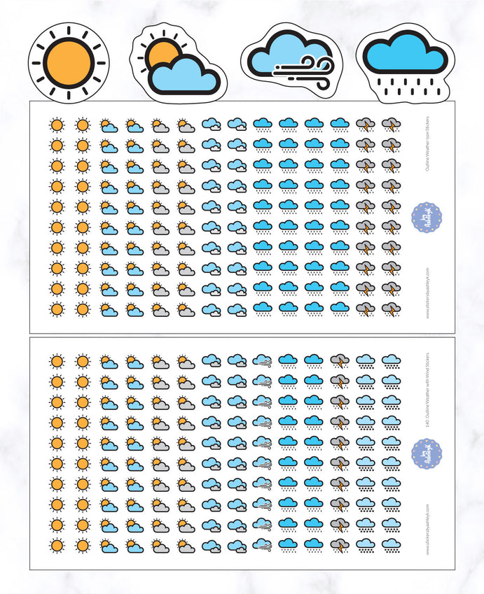 Outline Weather Icon Stickers