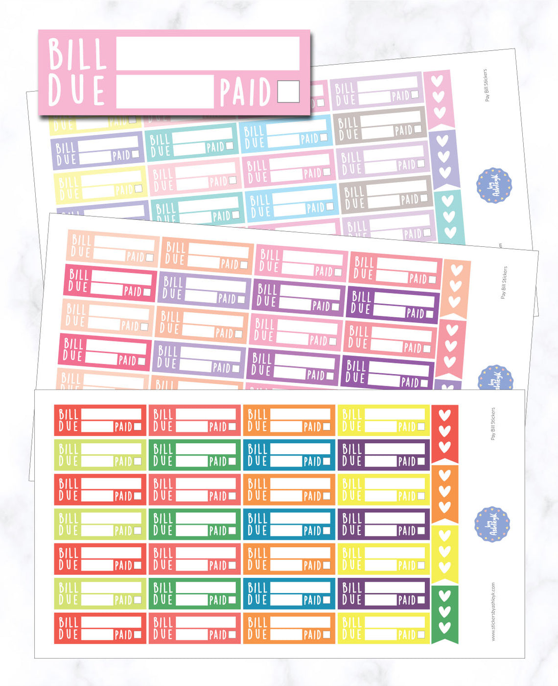 Pay Bill Planner Stickers