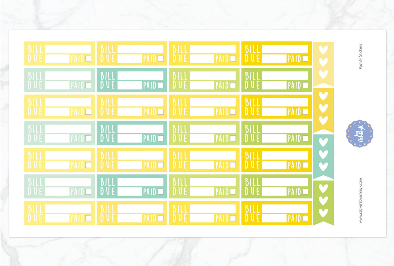 Pay Bill Planner Stickers - Lemon&Lime