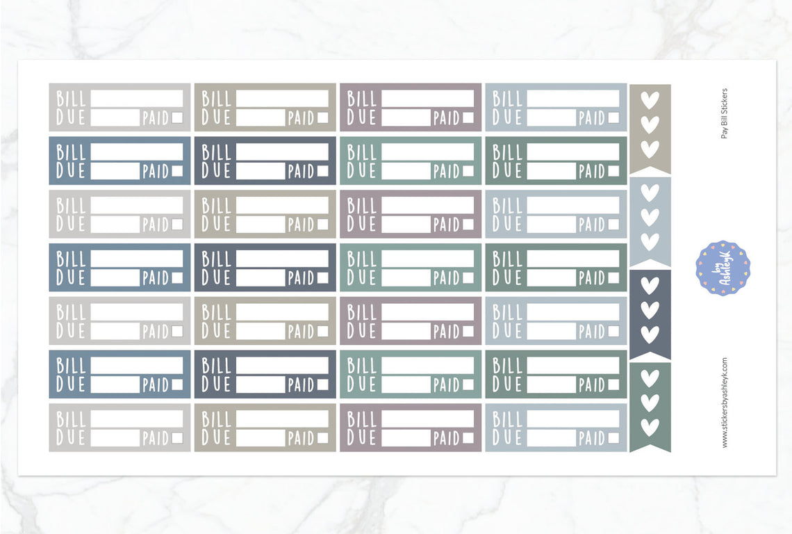 Pay Bill Planner Stickers - Modern Neutral