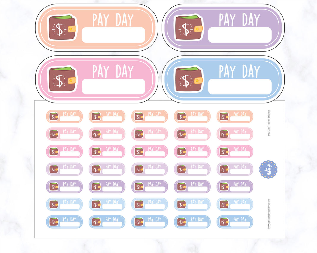 Pay Day Tracker Planner Stickers 