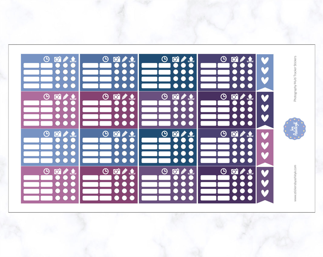 Photography Multi Tracker Stickers - Blueberry