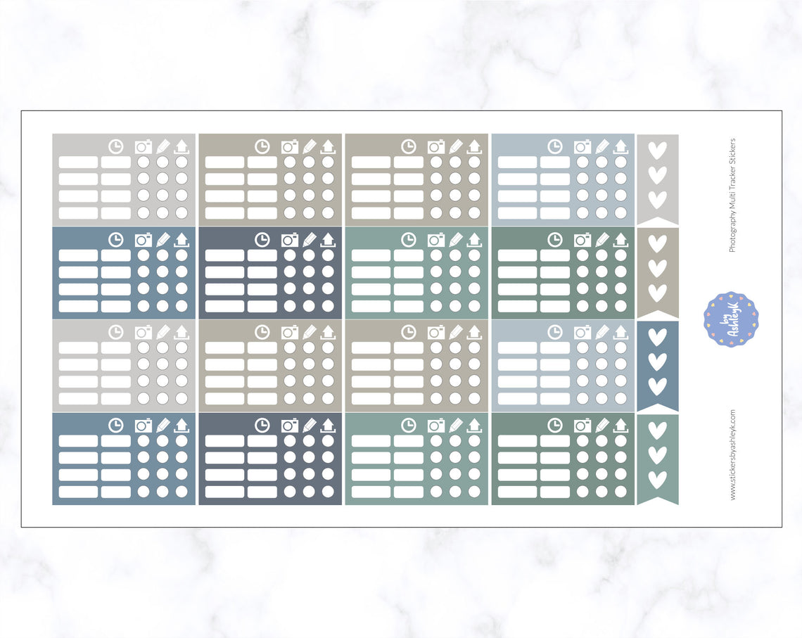 Photography Multi Tracker Stickers - Modern Neutral