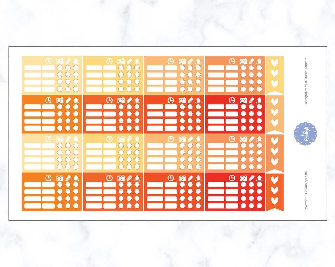 Photography Multi Tracker Stickers - Orange
