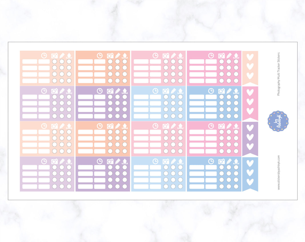 Photography Multi Tracker Stickers - Pastel Sunset