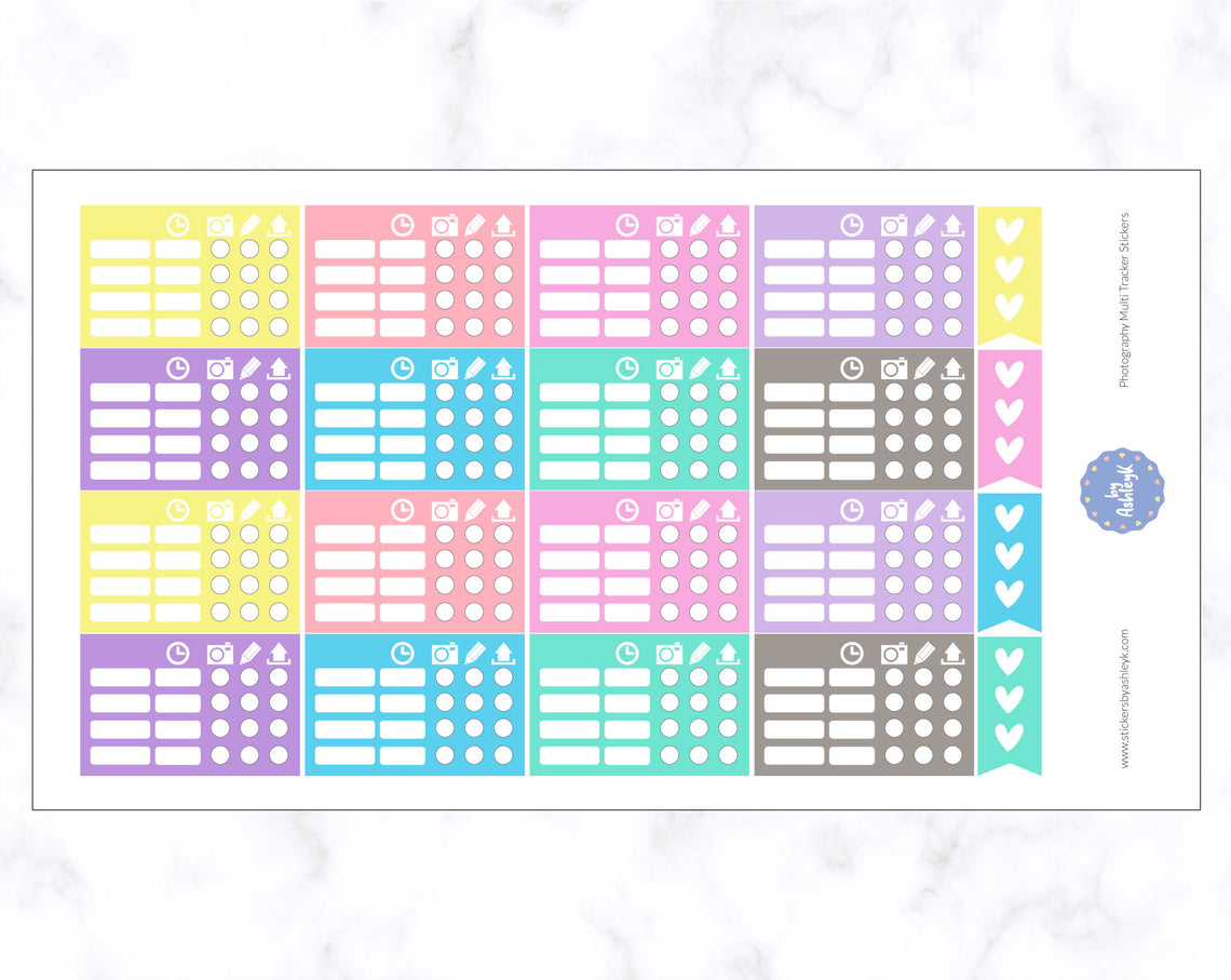 Photography Multi Tracker Stickers - Pastel