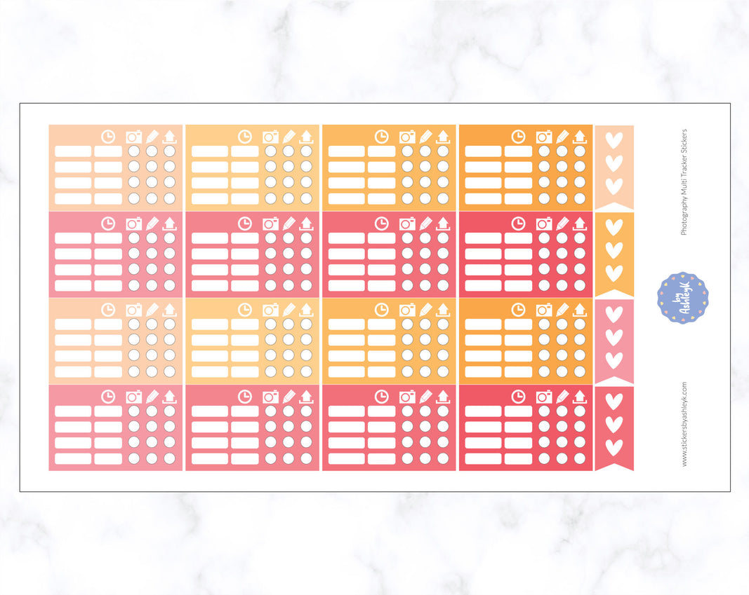 Photography Multi Tracker Stickers - Peach