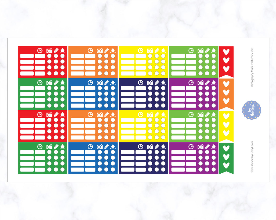 Photography Multi Tracker Stickers - Rainbow