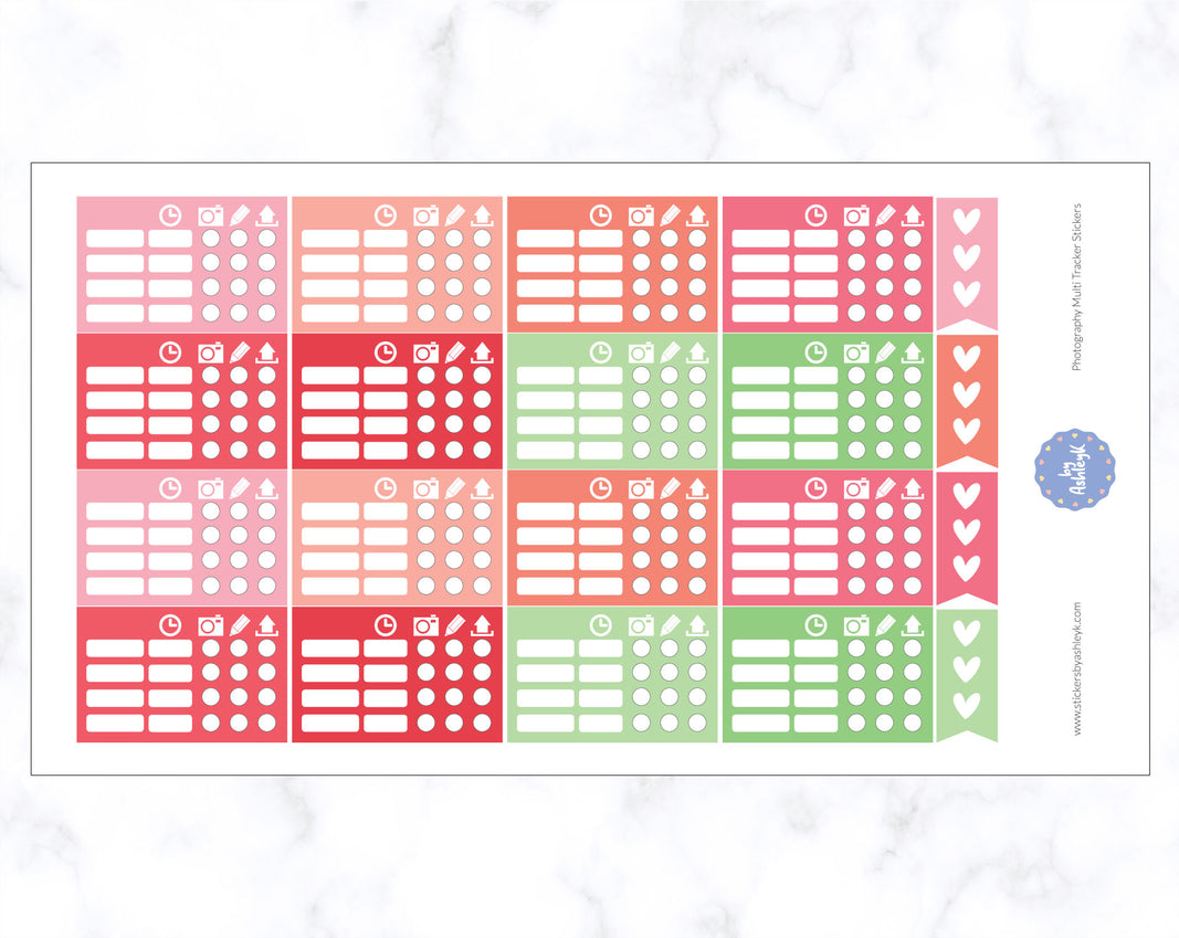 Photography Multi Tracker Stickers - Strawberry